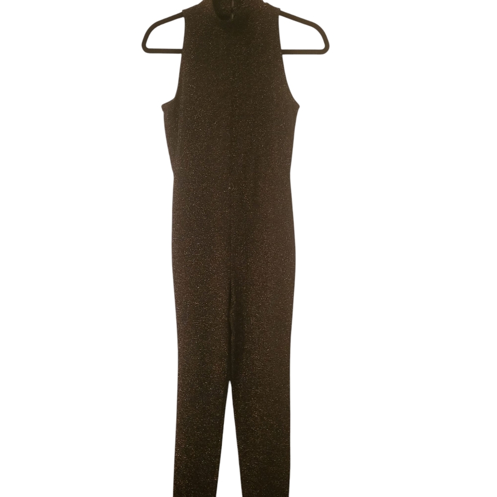 Forever21 Glitter Jumpsuit Black sz S